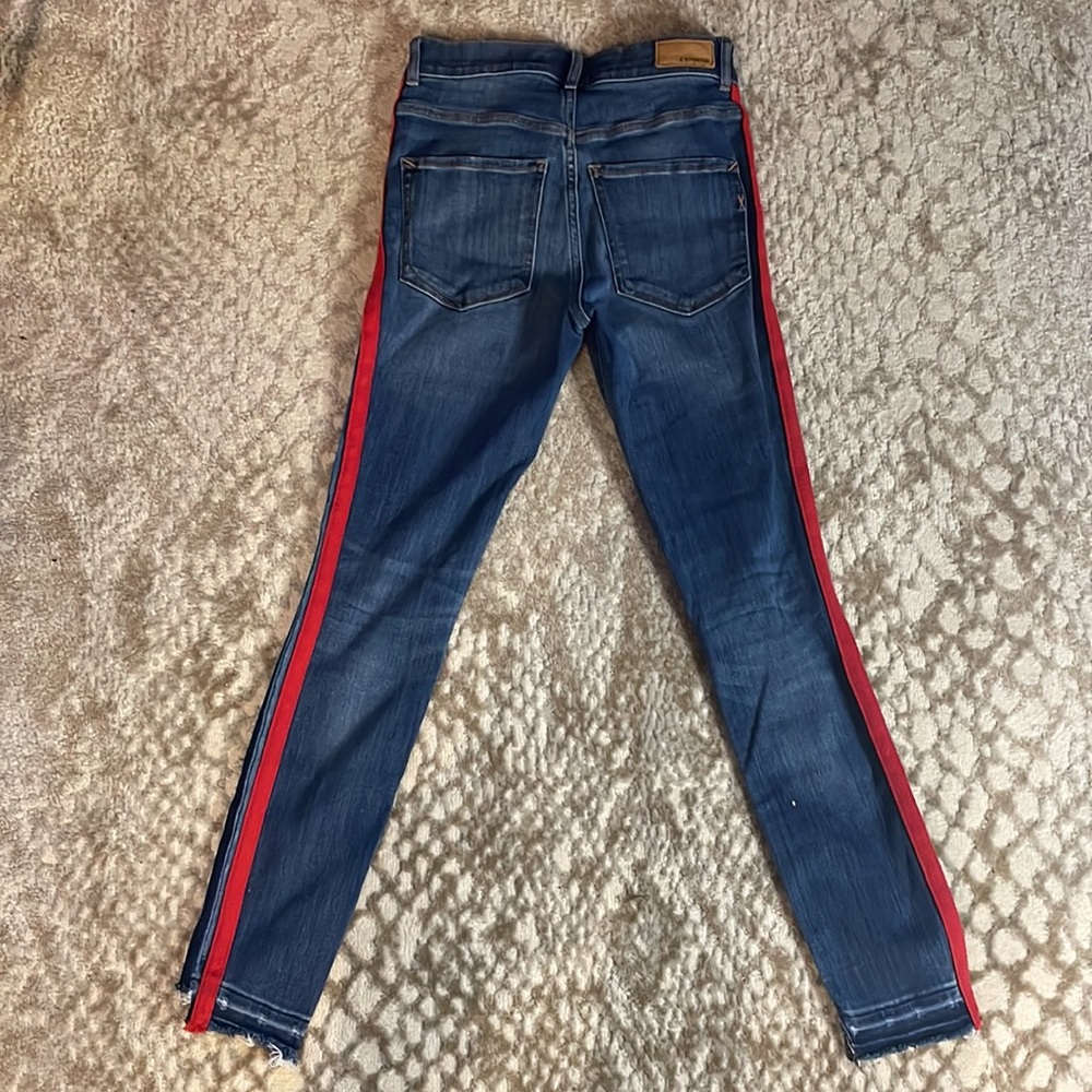 Express Skinny Jeans w/ Red Stripe - Size 2